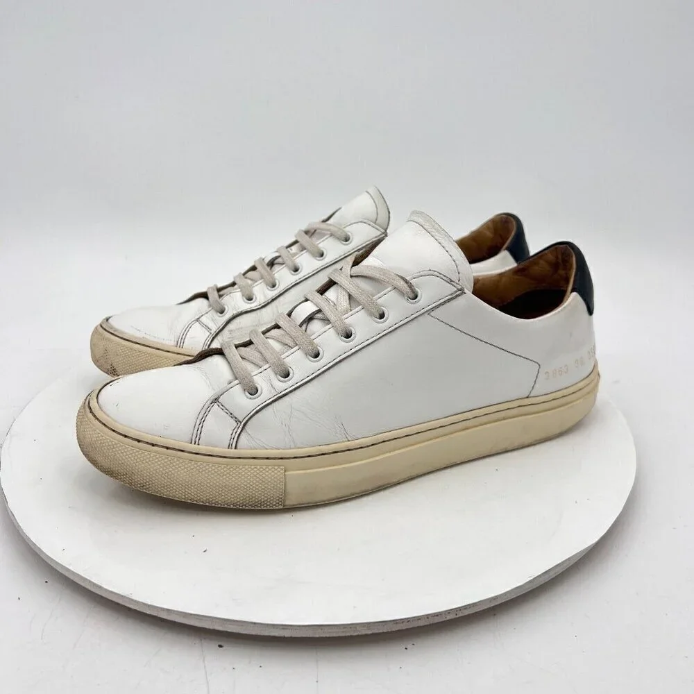 Woman By Common Projects Achilles Women Size EU 38 US 8 White Leather Low Shoes
